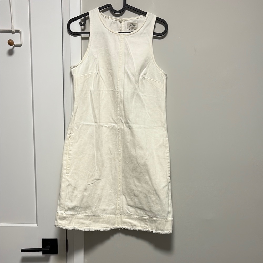 J. Crew White Sleeveless Halter Sheath Dress